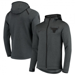 Men Chicago Bulls Nike Showtime Tonal Therma Flex Performance Full Zip Hoodie Black