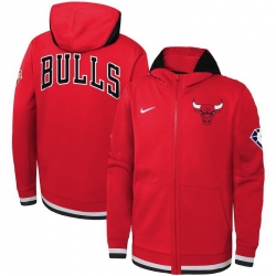 Men Chicago Bulls Nike Youth Logo Showtime Performance Full Zip Hoodie   Red