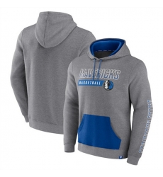 Men Dallas Mavericks Heathered Gray Off The Bench Color Block Pullover Hoodie