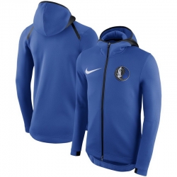 Men Dallas Mavericks Nike Showtime Therma Flex Performance Full Zip Hoodie Blue