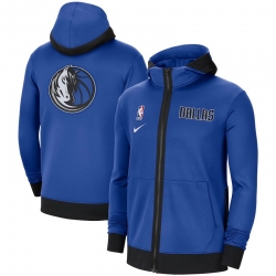 Men Nike Dallas Mavericks Blue Authentic Showtime Performance Full Zip Hoodie Jacket