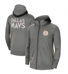 Men Nike Dallas Mavericks Gray City Edition Showtime Full Zip Hoodie