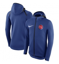 Men Detroit Pistons Nike Showtime Therma Flex Performance Full Zip Hoodie Blue