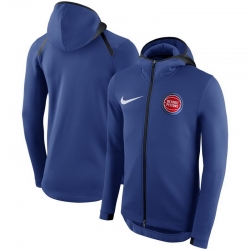 Men Detroit Pistons Nike Showtime Therma Flex Performance Full Zip Hoodie Blue