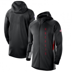 Men Nike Houston Rockets BlackSilver 201920 Earned Edition Showtime Full Zip Performance Hoodie