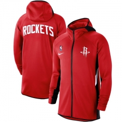 Men Nike Houston Rockets Red Authentic Showtime Therma Flex Performance Full Zip Hoodie