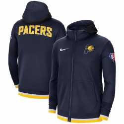 Men Indiana Pacers Nike 75th Anniversary Performance Showtime Full Zip Hoodie Jacket   Navy