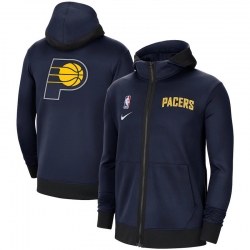 Men Nike Indiana Pacers Navy Authentic Showtime Performance Full Zip Hoodie Jacket