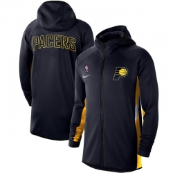 Men Nike Indiana Pacers Navy Authentic Showtime Therma Flex Performance Full Zip Hoodie