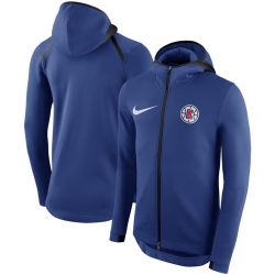 Men LA Clippers Nike Showtime Therma Flex Performance Full Zip Hoodie Royal