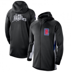 Men Nike LA Clippers BlackWhite 201920 Earned Edition Showtime Full Zip Performance Hoodie