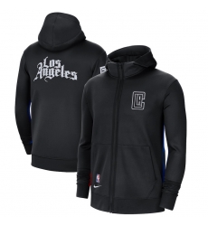 Men Nike Los Angeles Clippers Black City Edition Showtime Full Zip Hoodie