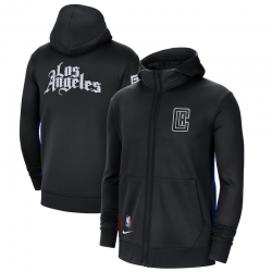 Men Nike Los Angeles Clippers Black City Edition Showtime Full Zip Hoodie