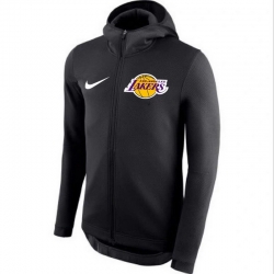 Men Los Angeles Lakers Nike Showtime Therma Flex Performance Full Zip Hoodie Black II