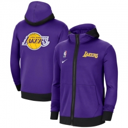 Men Nike Los Angeles Lakers Authentic Showtime Performance Full Zip Hoodie Jacket