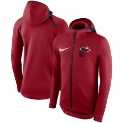 Men Miami Heat Nike Showtime Therma Flex Performance Full Zip Hoodie Red