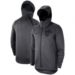 Men Miami Heat Nike Showtime Tonal Therma Flex Performance Full Zip Hoodie Black