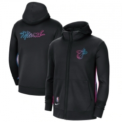 Men Nike Miami Heat Black City Edition Showtime Full Zip Hoodie