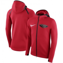 Men New Orleans Pelicans Nike Showtime Therma Flex Performance Full Zip Hoodie Red