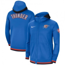 Men Oklahoma City Thunder Nike 75th Anniversary Performance Showtime Full Zip Hoodie Jacket   Blue