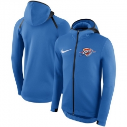 Men Oklahoma City Thunder Nike Showtime Therma Flex Performance Full Zip Hoodie Blue