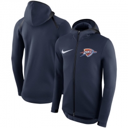 Men Oklahoma City Thunder Nike Showtime Therma Flex Performance Full Zip Hoodie Navy