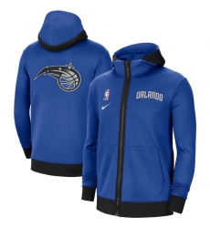 Men Nike Orlando Magic Blue Authentic Showtime Performance Full Zip Hoodie Jacket