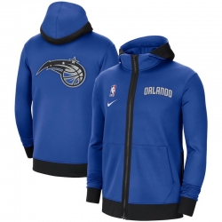 Men Nike Orlando Magic Blue Authentic Showtime Performance Full Zip Hoodie Jacket