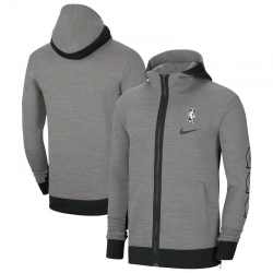 Men Nike Phoenix Suns Heathered Charcoal Authentic Showtime Performance Full Zip Hoodie Jacket