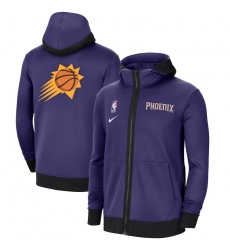 Men Nike Phoenix Suns Purple Authentic Showtime Performance Full Zip Hoodie Jacket