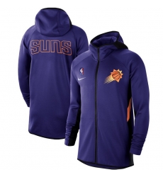 Men Nike Phoenix Suns Purple Authentic Showtime Therma Flex Performance Full Zip Hoodie