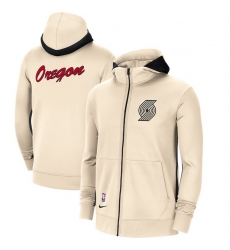 Men Nike Portland Trail Blazers Cream City Edition Showtime Full Zip Hoodie