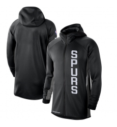 Men Nike San Antonio Spurs BlackCharcoal 201920 Earned Edition Showtime Full Zip Performance Hoodie