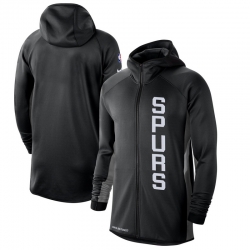 Men Nike San Antonio Spurs BlackCharcoal 201920 Earned Edition Showtime Full Zip Performance Hoodie