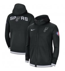 Men San Antonio Spurs Nike 75th Anniversary Performance Showtime Full Zip Hoodie Jacket   Black