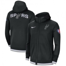 Men San Antonio Spurs Nike 75th Anniversary Performance Showtime Full Zip Hoodie Jacket   Black