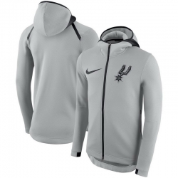 Men San Antonio Spurs Nike Showtime Therma Flex Performance Full Zip Hoodie Silver