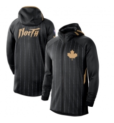 Men Nike Toronto Raptors BlackAnthracite 201920 Earned Edition Showtime Full Zip Performance Hoodie