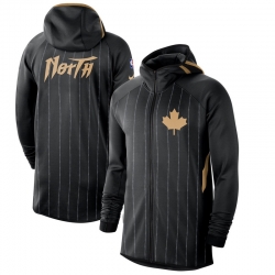 Men Nike Toronto Raptors BlackAnthracite 201920 Earned Edition Showtime Full Zip Performance Hoodie