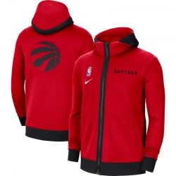 Men Nike Toronto Raptors Red Authentic Showtime Performance Full Zip Hoodie Jacket