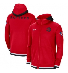 Men Toronto Raptors Nike 75th Anniversary Performance Showtime Full Zip Hoodie Jacket   Red