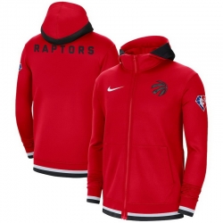 Men Toronto Raptors Nike 75th Anniversary Performance Showtime Full Zip Hoodie Jacket   Red