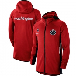 Men Nike Washington Wizards Red Authentic Showtime Therma Flex Performance Full Zip Hoodie