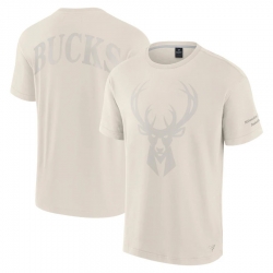 Men Fanatics Cream Milwaukee Bucks Elements Iconic T Shirt