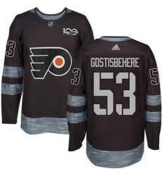 Flyers #53 Shayne Gostisbehere Black 1917 2017 100th Anniversary Stitched NHL Jersey