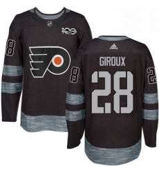 Mens Adidas Philadelphia Flyers 28 Claude Giroux Premier Black 1917 2017 100th Anniversary NHL Jersey 