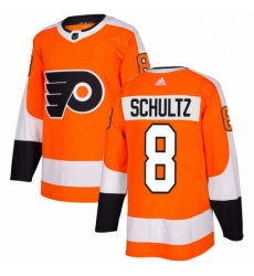 Mens Adidas Philadelphia Flyers 8 Dave Schultz Authentic Orange Home NHL Jersey 