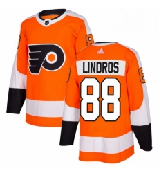 Mens Adidas Philadelphia Flyers 88 Eric Lindros Premier Orange Home NHL Jersey 