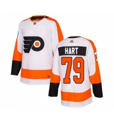 Men's Philadelphia Flyers #79 Carter Hart Authentic White Away Hockey Jersey