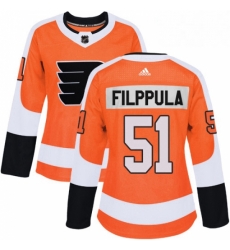 Womens Adidas Philadelphia Flyers 51 Valtteri Filppula Authentic Orange Home NHL Jersey 